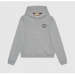グッチ GUCCI フーデッドスウエットシャツ グレー コットン 756649 XJFWA 1037