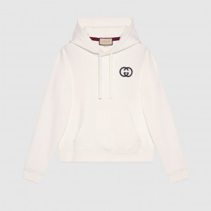 グッチ フーデッドスウエットシャツ オフホワイト 756649 XJFV9 9088