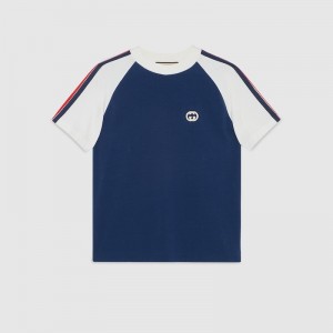 グッチ パッチ付き コットンジャージー Tシャツ クルーネック 752191 XJFR5 4912
