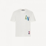 ルイヴィトン LV×NBAフロントアンドバックレタープリントTシャツ 1A8X8P