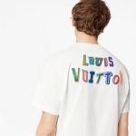 ルイヴィトン LV×NBAフロントアンドバックレタープリントTシャツ 1A8X8P