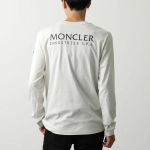モンクレール マットブラック Tシャツ メンズ 長袖 ロンT カットソー ロゴT コットン クルーネック 8D00005 89A17