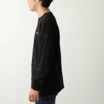 モンクレール マットブラック Tシャツ メンズ 長袖 ロンT カットソー ロゴT コットン クルーネック 8D00005 89A17