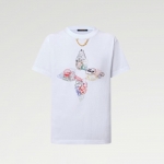 ルイヴィトン トラベルスタンプ フラワー Tシャツ レディース 1AGDCS