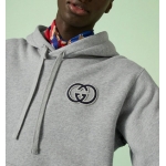 グッチ GUCCI フーデッドスウエットシャツ グレー コットン 756649 XJFWA 1037