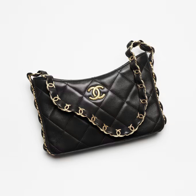 CHANEL代引き  ホーボーバッグ CCロゴ ラムスキン AS5177 B18293 94305