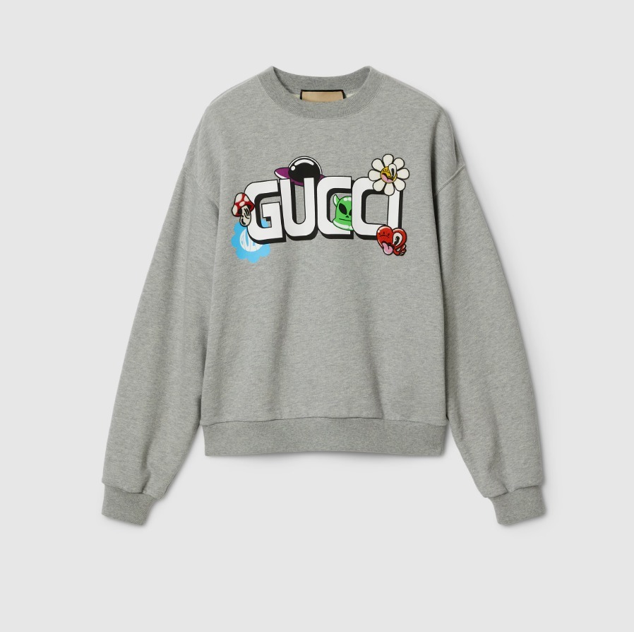 GUCCI プリント コットンジャージー スウェットシャツ 768530 XJGIG 1178