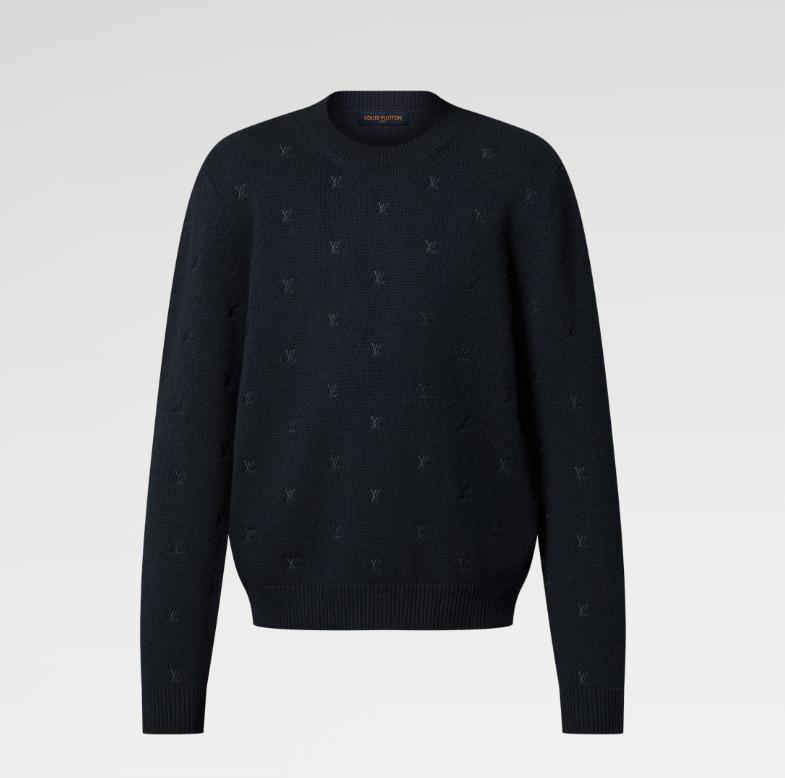 LOUIS VUITTON シンプル 長袖トップス ネイビー 黒  1AGHUB 1AFIXF