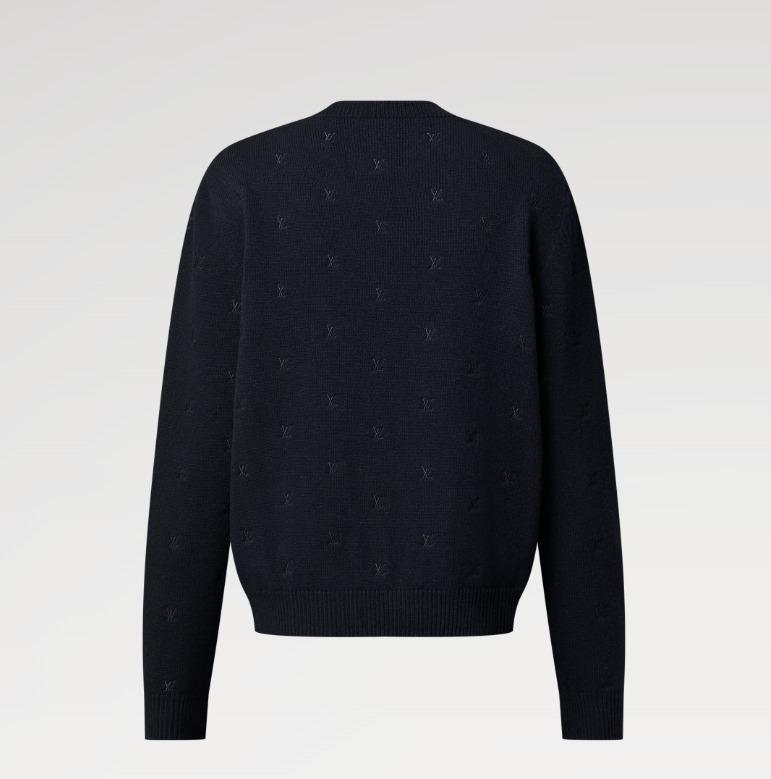 LOUIS VUITTON シンプル 長袖トップス ネイビー 黒  1AGHUB 1AFIXF