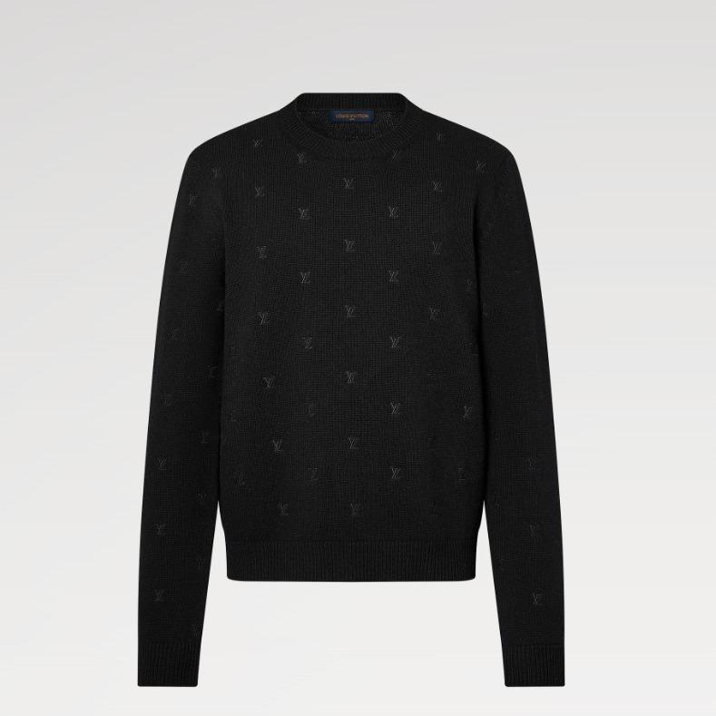 LOUIS VUITTON シンプル 長袖トップス ネイビー 黒  1AGHUB 1AFIXF