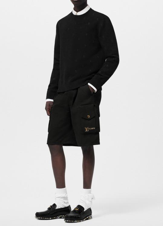 LOUIS VUITTON シンプル 長袖トップス ネイビー 黒  1AGHUB 1AFIXF