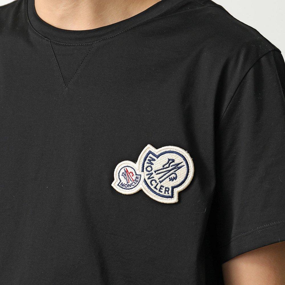 モンクレール 半袖Tシャツ メンズ ダブルロゴパッチ コットン クルーネック 8C00058 8390Y