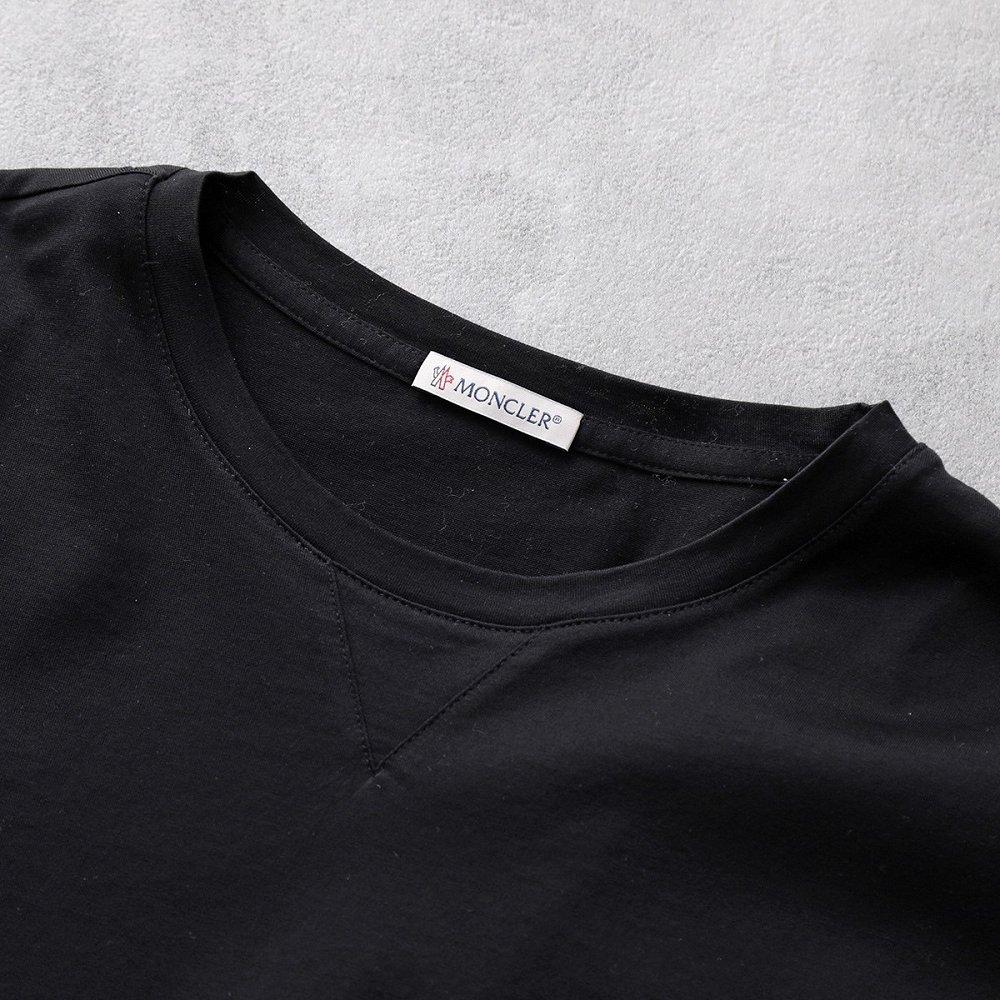 モンクレール 半袖Tシャツ メンズ ダブルロゴパッチ コットン クルーネック 8C00058 8390Y