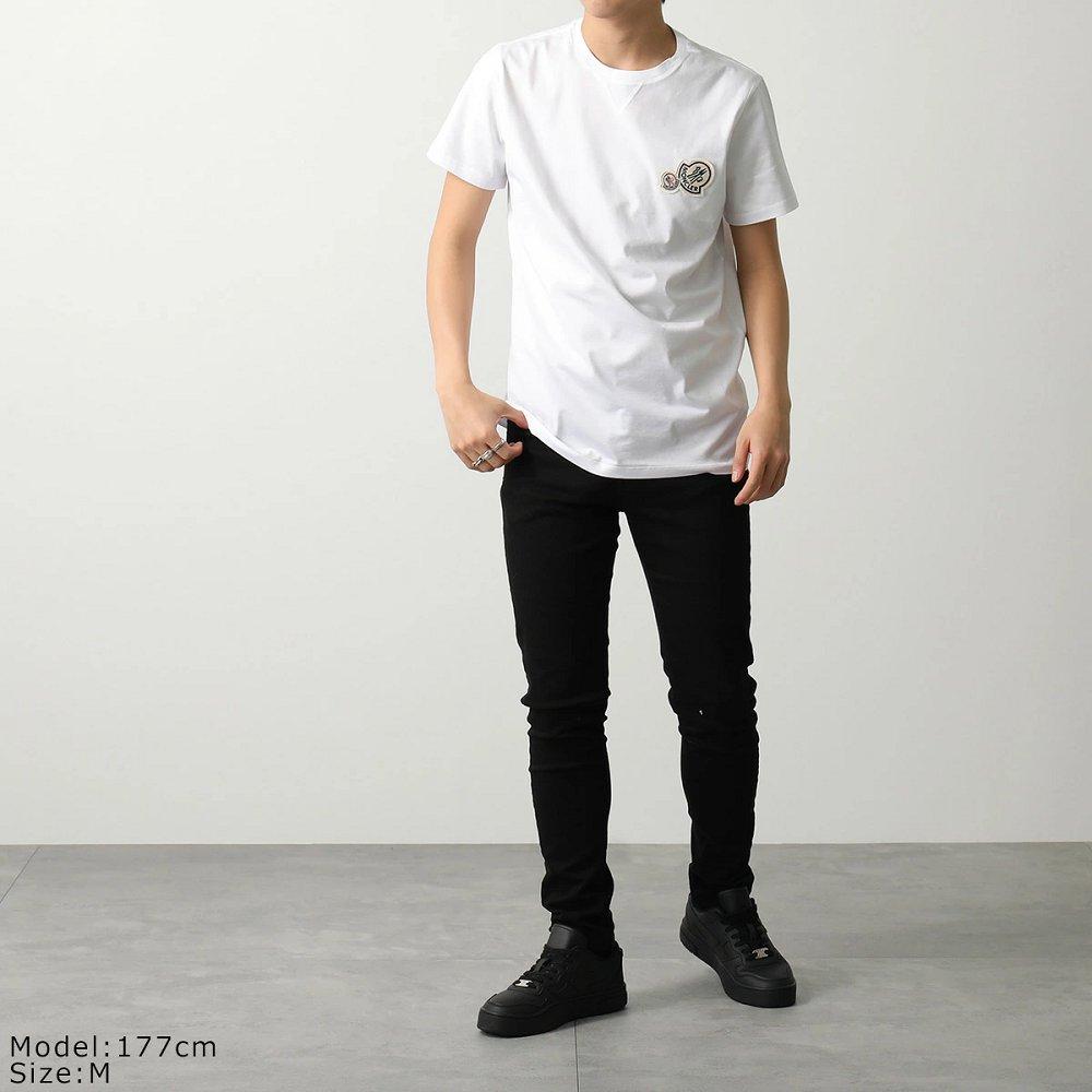 モンクレール 半袖Tシャツ メンズ ダブルロゴパッチ コットン クルーネック 8C00058 8390Y