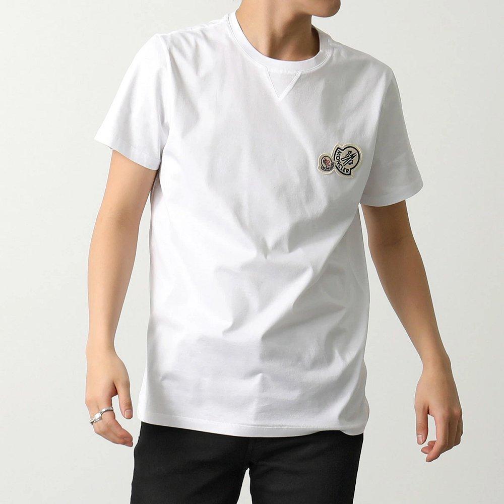モンクレール 半袖Tシャツ メンズ ダブルロゴパッチ コットン クルーネック 8C00058 8390Y