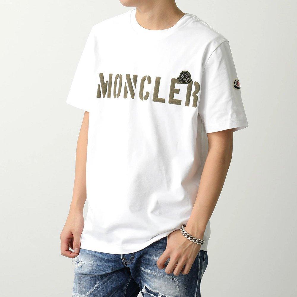 モンクレール 半袖 Tシャツ メンズ カットソー クルーネック ロゴT アイコンパッチ 8C00029 8390T