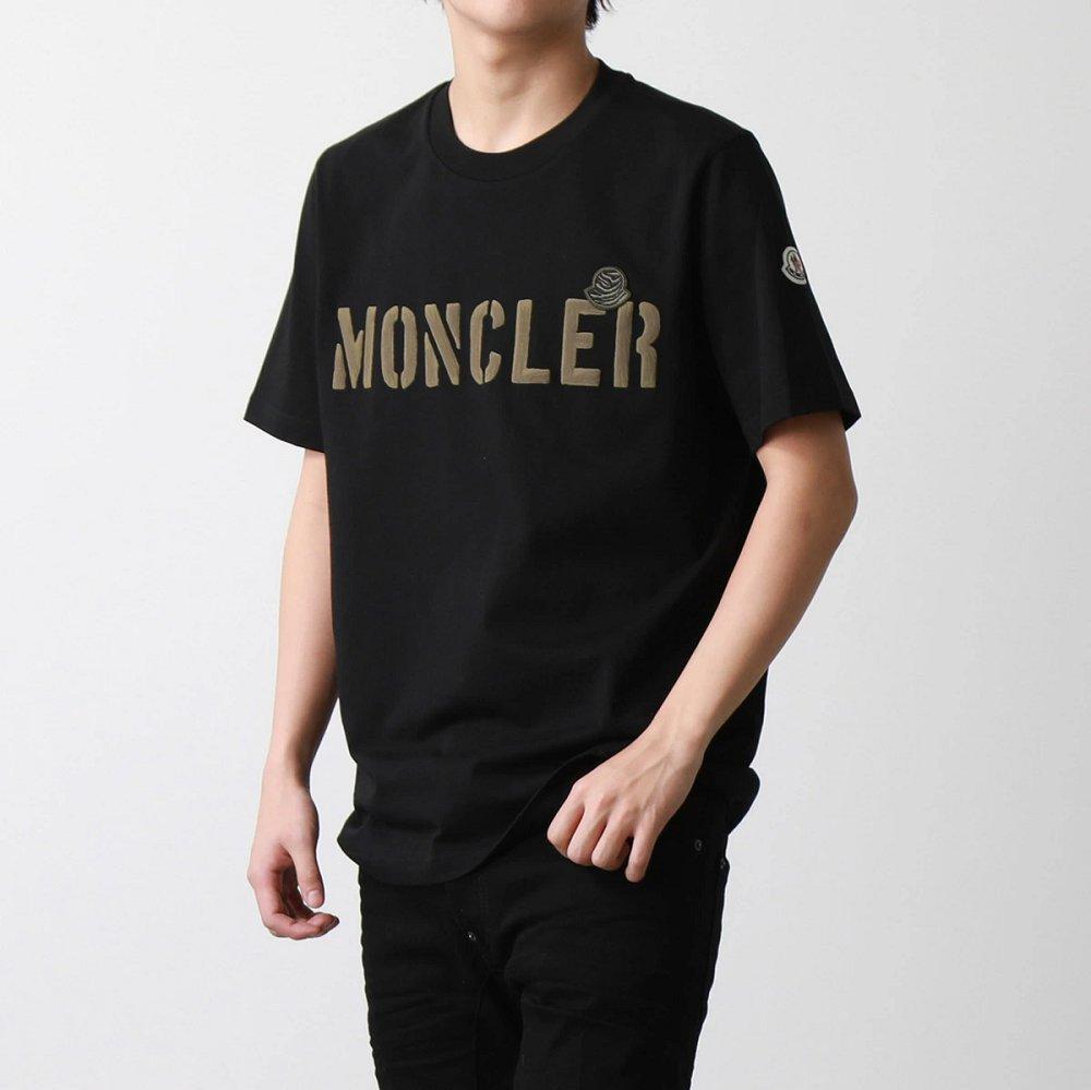 モンクレール 半袖 Tシャツ メンズ カットソー クルーネック ロゴT アイコンパッチ 8C00029 8390T