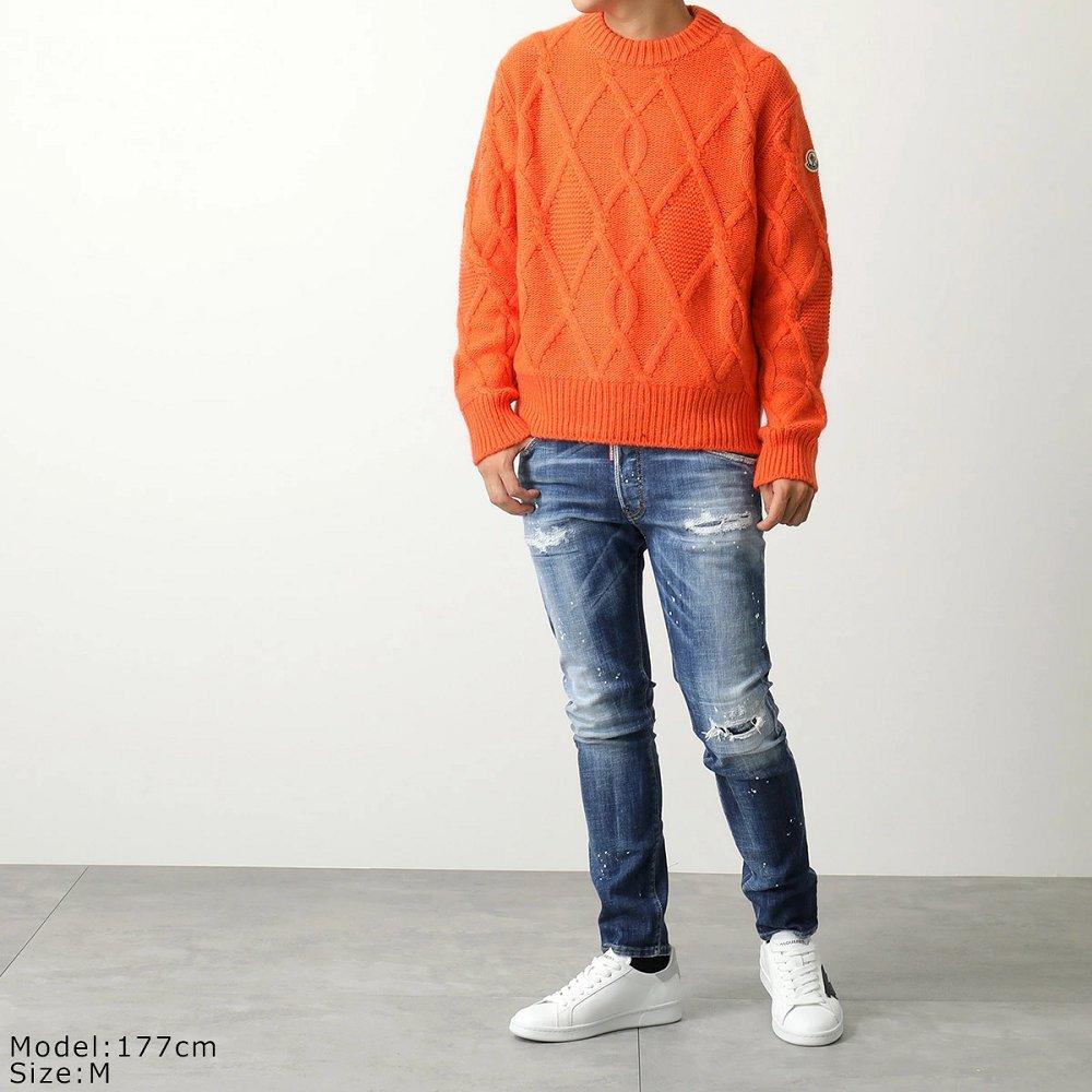 モンクレール ニット メンズ セーター ケーブルニット 長袖 ウール×モヘア クルーネック アイコンパッチ  9C00012 M2106