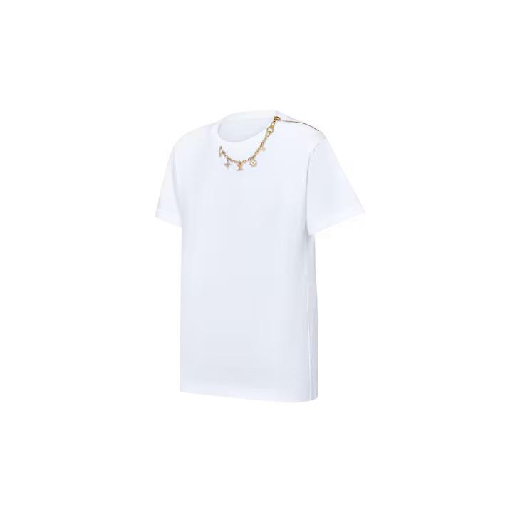 ルイヴィトン LVチャームTシャツ エレガント LV イニシャル 1AFZN9