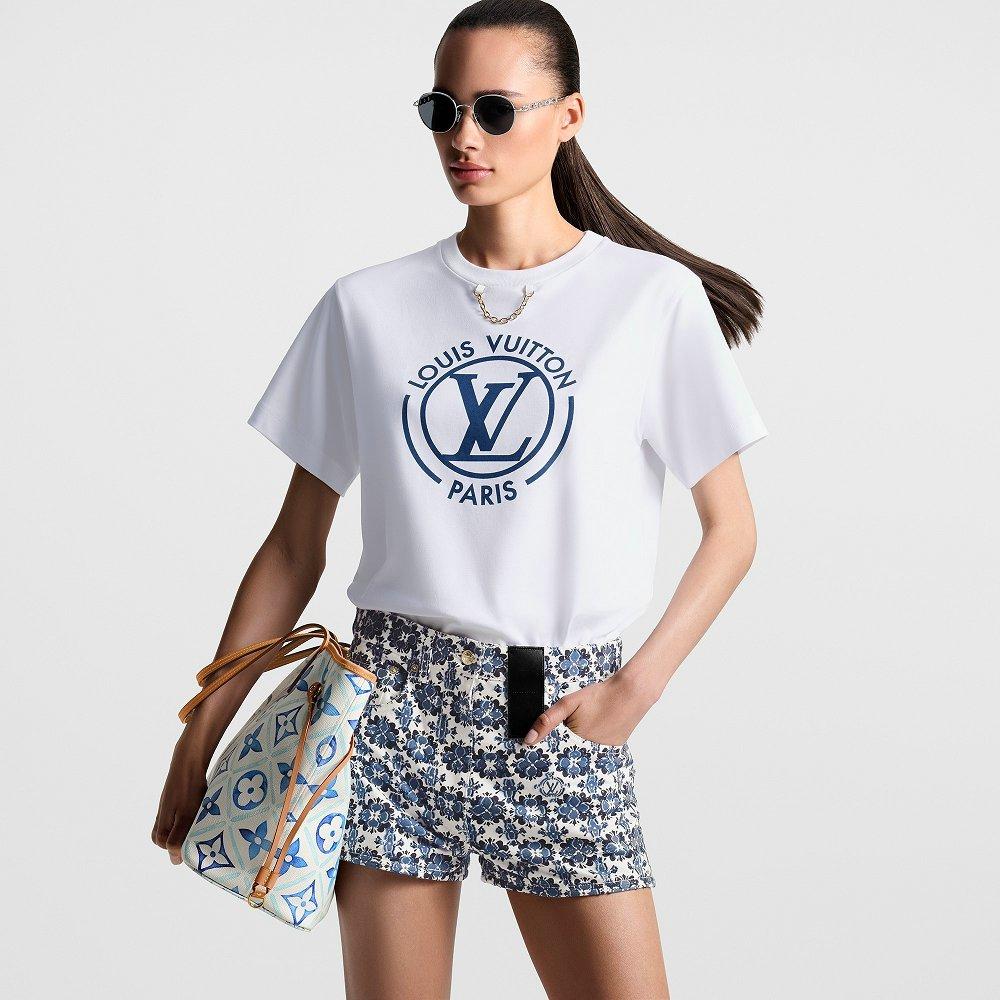 ルイヴィトン 半袖 トップス フロック LV Tシャツ 白 1AFTU5 1AFTTY