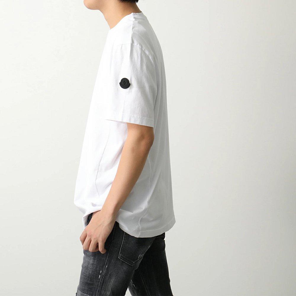 モンクレール マットブラック 半袖Tシャツ メンズ ロゴT アイコンパッチ クルーネック 8C00036 829H8