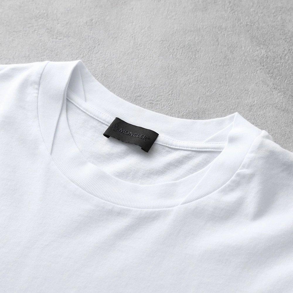モンクレール マットブラック 半袖Tシャツ メンズ ロゴT アイコンパッチ クルーネック 8C00036 829H8