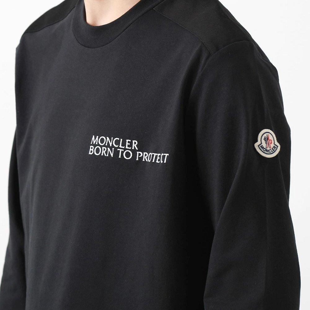 モンクレール長袖Tシャツ メンズ コットン 刺繍 ロゴ ロゴT ロンT アイコンパッチ クルーネック 8D00013 899M5 999