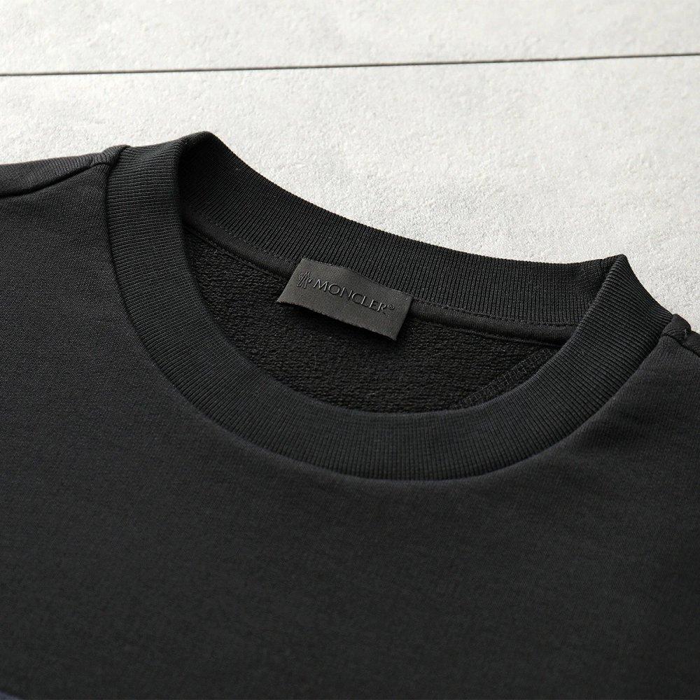 モンクレール マットブラック スウェット メンズ トレーナーコットン ロゴ クルーネック 長袖 8G00016 809KR 999