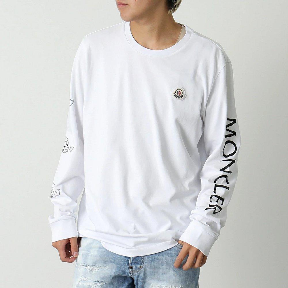 モンクレール 長袖 Tシャツ メンズ ロングスリーブ ロンT ロゴ クルーネック コットン 8D00008 8390T