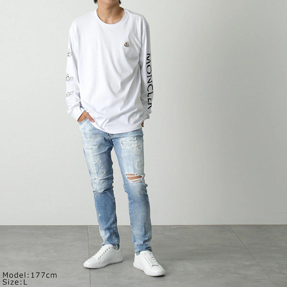 モンクレール 長袖 Tシャツ メンズ ロングスリーブ ロンT ロゴ クルーネック コットン 8D00008 8390T