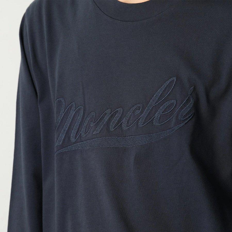 モンクレール 長袖Tシャツ メンズ ロンT コットン ロゴ ロゴT カットソー クルーネック 8D00002 8390T