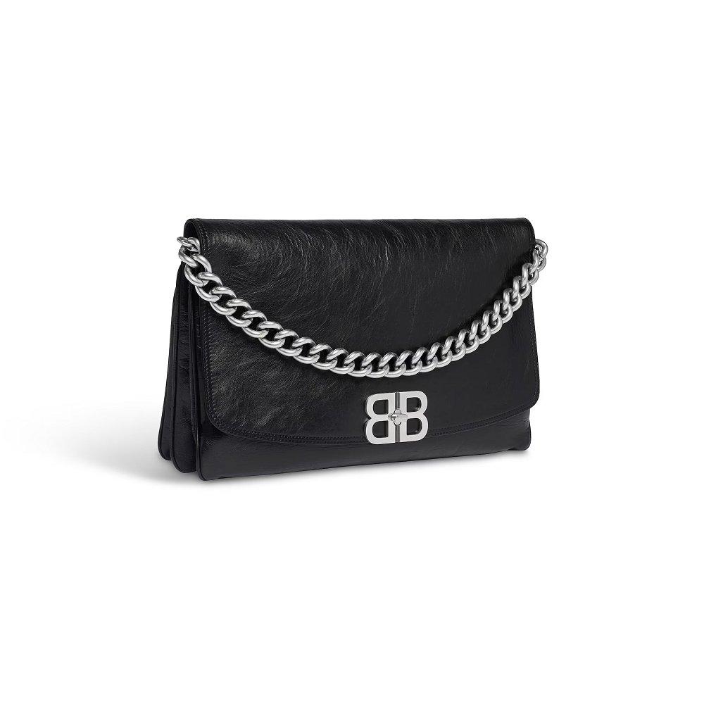 バレンシアガ後払い Bb Soft ラージフラップバッグ レディース ブラック 748488 2AAI4 1000