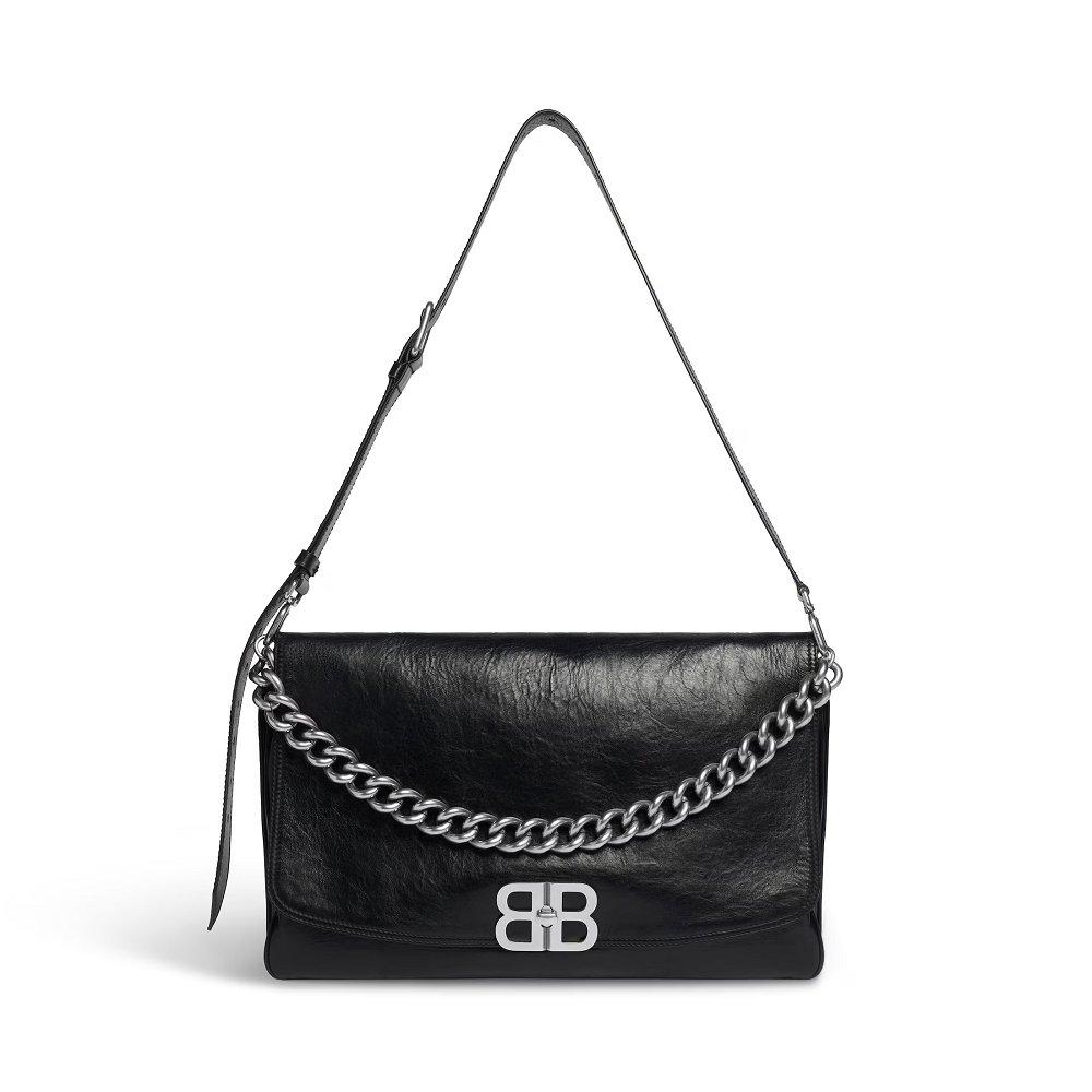 バレンシアガ後払い Bb Soft ラージフラップバッグ レディース ブラック 748488 2AAI4 1000