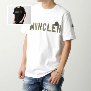 モンクレール 半袖 Tシャツ メンズ カットソー クルーネック ロゴT アイコンパッチ 8C00029 8390T