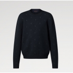 LOUIS VUITTON シンプル 長袖トップス ネイビー 黒  1AGHUB 1AFIXF