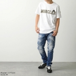モンクレール 半袖 Tシャツ メンズ カットソー クルーネック ロゴT アイコンパッチ 8C00029 8390T