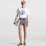 ルイヴィトン 半袖 トップス フロック LV Tシャツ 白 1AFTU5 1AFTTY
