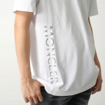 モンクレール マットブラック 半袖Tシャツ メンズ ロゴT アイコンパッチ クルーネック 8C00036 829H8