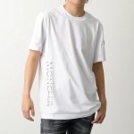 モンクレール マットブラック 半袖Tシャツ メンズ ロゴT アイコンパッチ クルーネック 8C00036 829H8