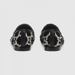 GUCCI Jordaan ホースビット付 レザー GGツイードローファー 431467 HS710 1192