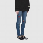 GUCCI Jordaan ホースビット付 レザー GGツイードローファー 431467 HS710 1192