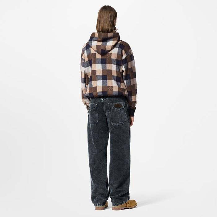 Louis Vuitton ダミエ カシミヤアンドウールブレンド フーディ 1AFXJV