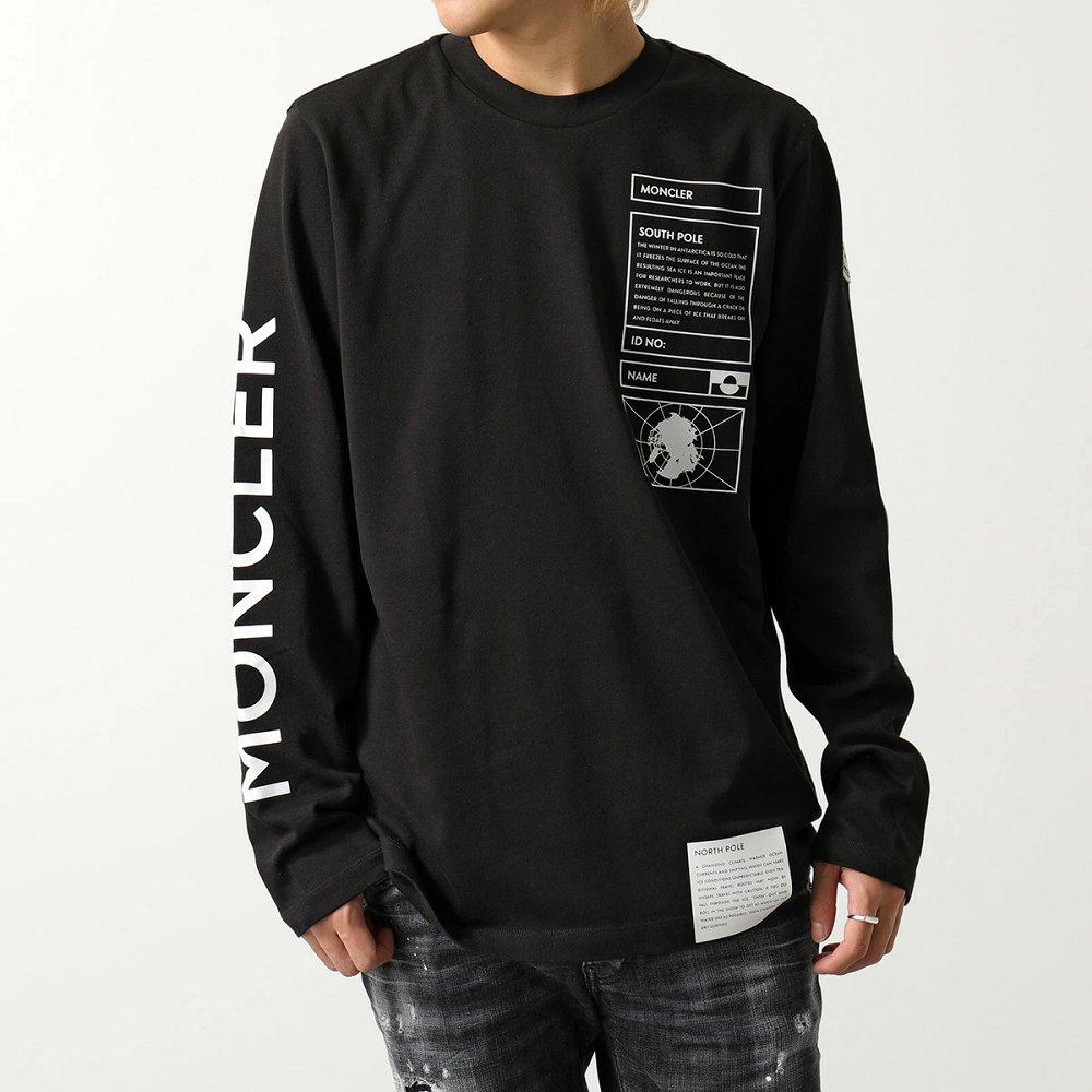 モンクレール ロングスリーブTシャツ メンズ コットン クルーネック レタリング ラバープリント ロゴ 8D00010 899T7 999