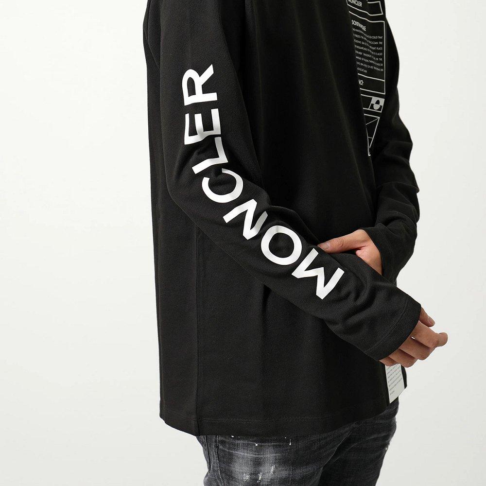 モンクレール ロングスリーブTシャツ メンズ コットン クルーネック レタリング ラバープリント ロゴ 8D00010 899T7 999