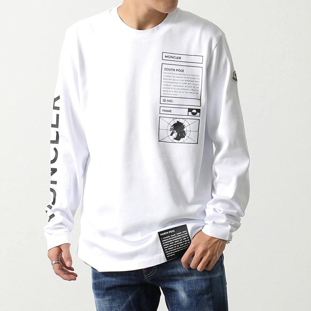 モンクレール ロングスリーブTシャツ メンズ コットン クルーネック レタリング ラバープリント ロゴ 8D00010 899T7 999