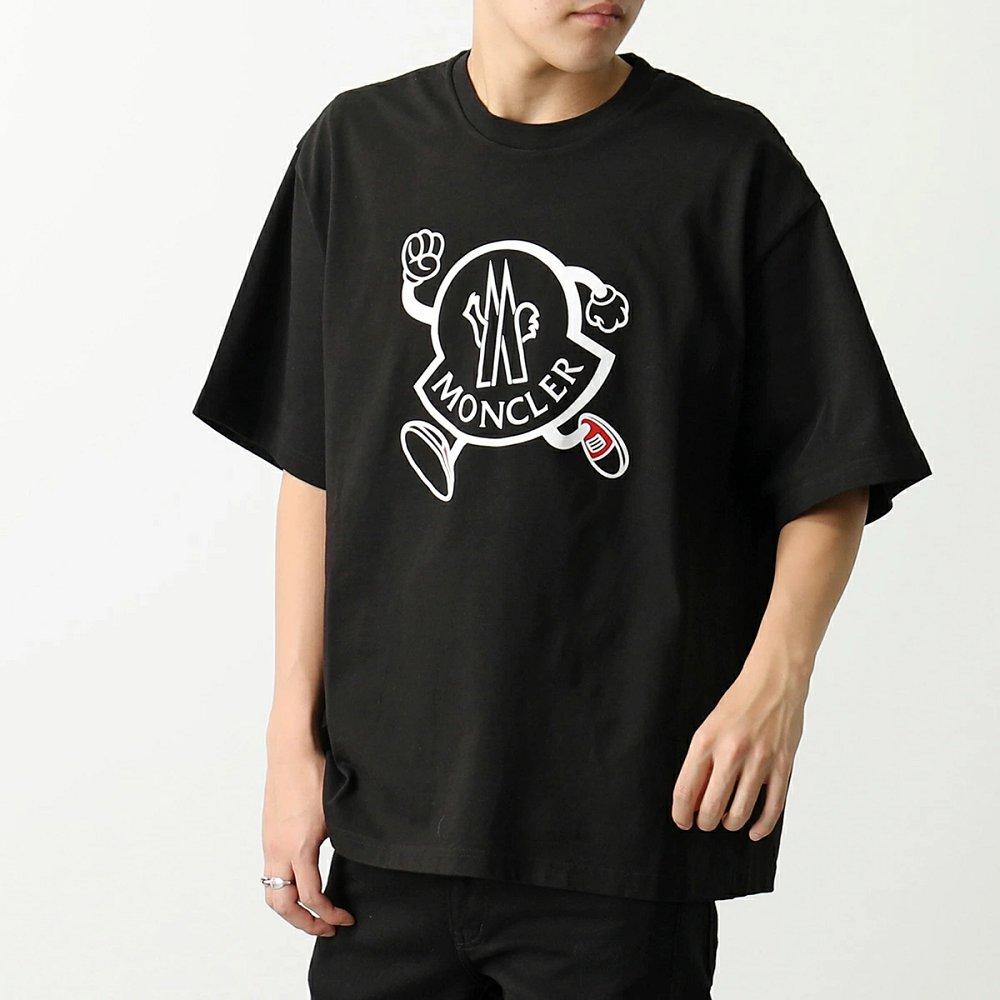 モンクレール 半袖 Tシャツ メンズ コットン ロゴ ロゴT クルーネック オーバーサイズ 8C00010 M2643