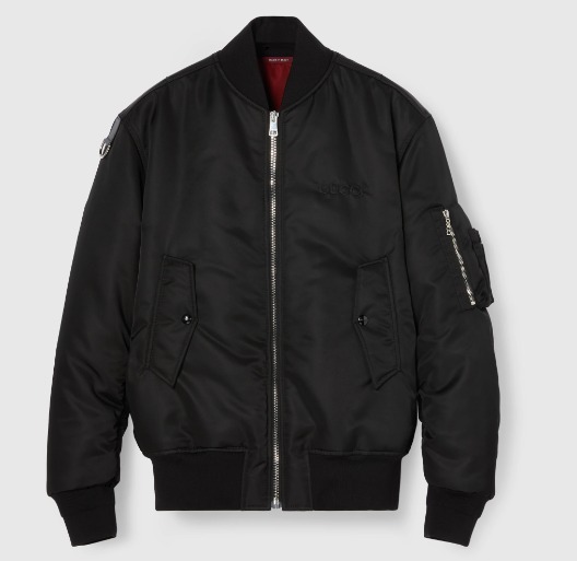 GUCCI ナイロン ツイル ボンバー ジャケット ブラック 793550 Z8BU4 1000