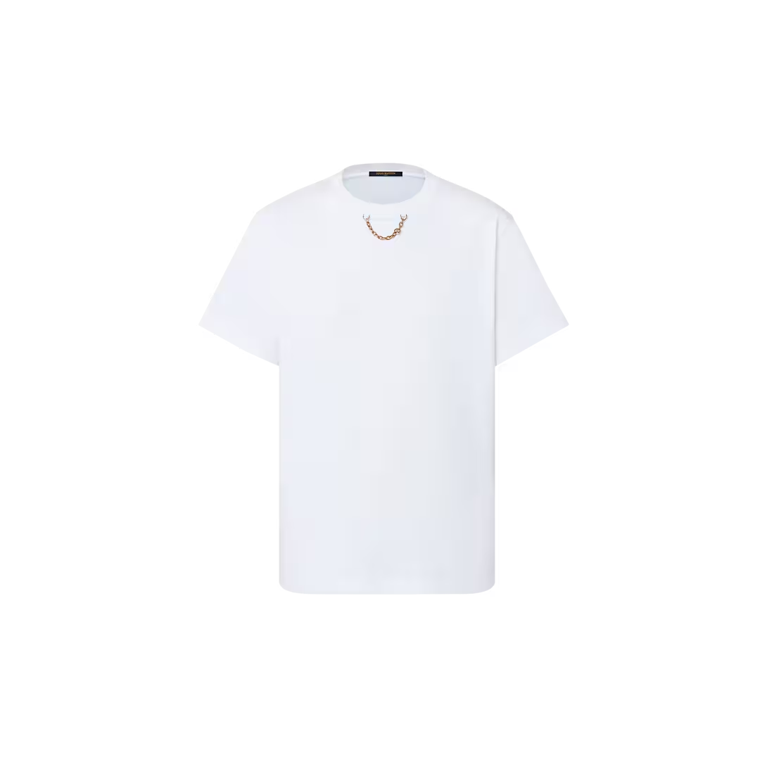 ルイヴィトン 後払い LV チェーンディテール Tシャツ 白 1ABB28