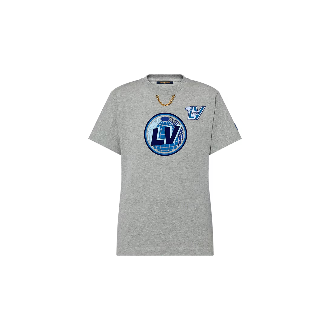 Louis Vuitton LVグローブ 半袖Tシャツ チェーン 1ACBWA