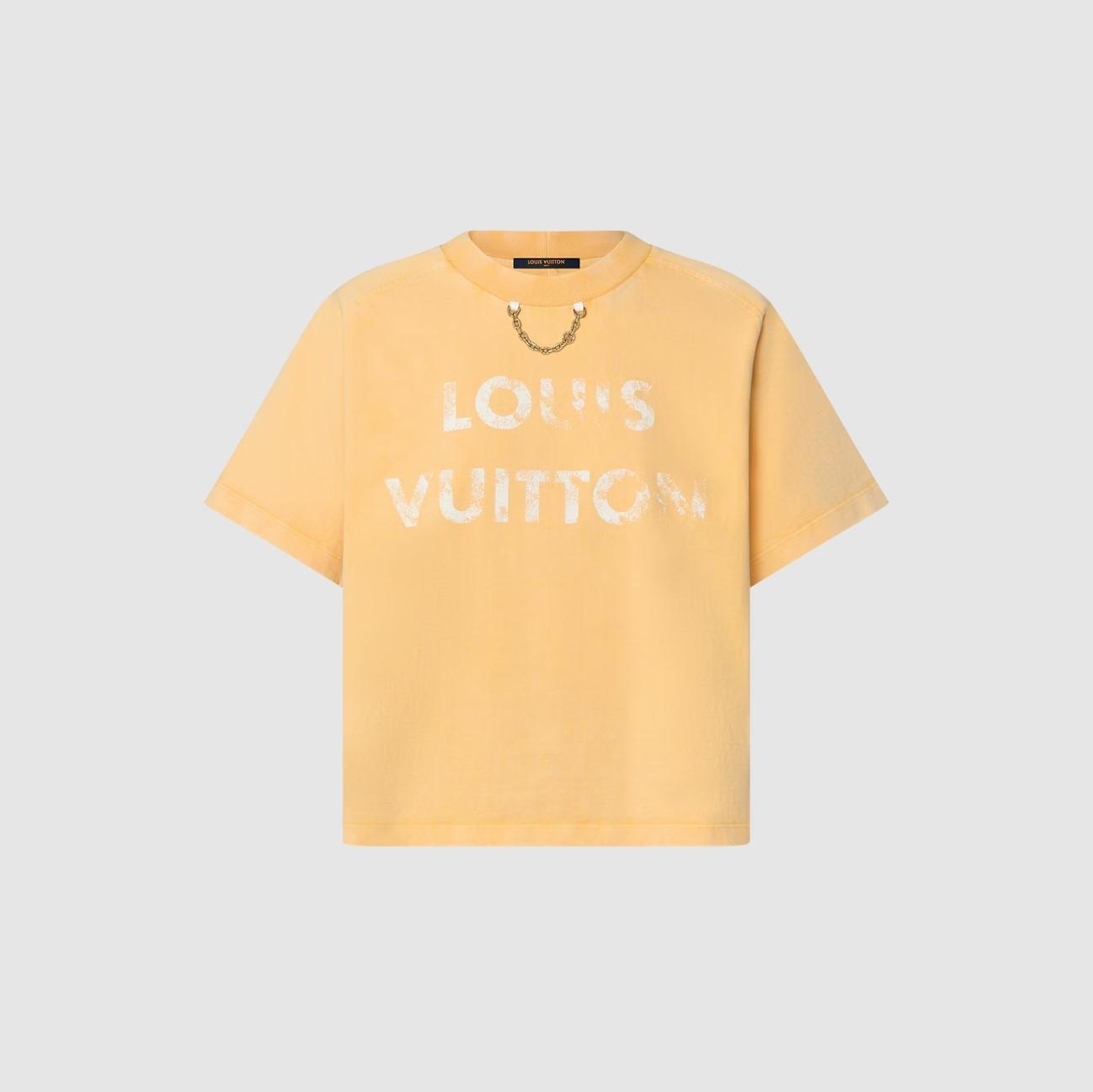 LOUIS VUITTON激安 LVイニシャル Tシャツ  テージエフェクト クロップトップ 1AFPCZ
